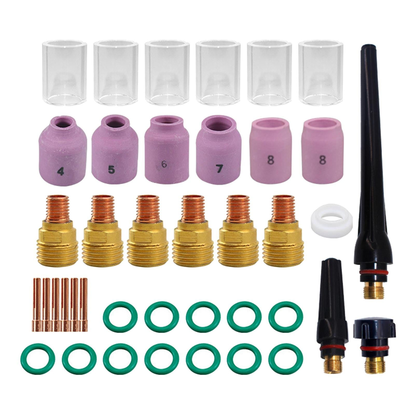 TIG Welder Torch Cup Collet Body Nozzle Tungsten Gas Lens kit WP-17/18/26 23Pcs 