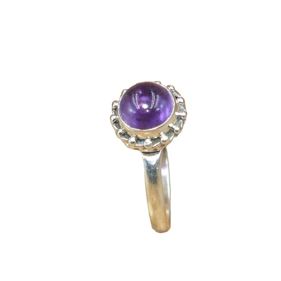 Natural Purple Amethyst 925 Sterling Silver Handmade Minimalist Ring Promise Ring Christmas Gift