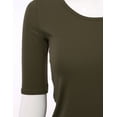 thumbnail image 4 of SSOULM Women's 1/2 Sleeve Crewneck Cotton Basic Slim Fit T-Shirt Top with Plus Size, 4 of 4