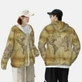 thumbnail image 4 of Fotbe Vintage World Map Chaqueta con Protección Solar UPF 50+ para Hombre y Mujer, Camisa con Capucha y Bolsillos-XX-Large, 4 of 7