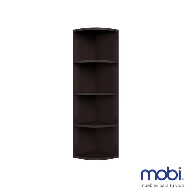 Mobi Librero Esquinero 40cm Madera Diana Chocolate 4 Entrepaños Mobi Muebles Moderno