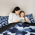 thumbnail image 5 of Castle Fairy Black Blue Camo Full Size Comforter Sets 3-Piece for Children Teens Adults,Vintage Camouflage Bedding Comforter Set,Abstract Geometric Lightweight Bedding Sets,Super Cozy Room Decor, 5 of 8