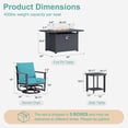 thumbnail image 7 of Muphyers 10 Pcs Aluminum Swivel Rocking Chair Set, Patio Furniture Set with 55000 BTU 2-in-1 Fire Pit Table, Wide Seat 5.1" Thick Cushion Outdoor Conversation Set for Deck Porch Poolside,Turquoise, 7 of 7