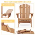 thumbnail image 5 of Pouseayar Wooden Outdoor Folding Adirondack Chair Set of 2, Brown, 5 of 9