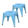 thumbnail image 1 of Costway Ensemble de 2 Tabourets Empilables en Métal pour Enfants Bleu Léger, 1 of 10