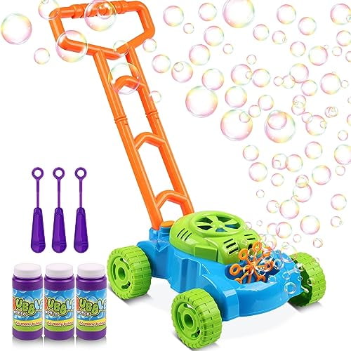 Cortadora de césped con burbujas Lydaz para niños pequeños con soplador de burbujas