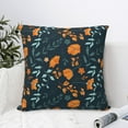 thumbnail image 6 of YFYANG Square Decorative Throw Pillow Case (Without Pillow Insert), Vintage Orange Flower Pattern Bedroom Sofa Car Cushion Cover, 24"x24", 6 of 9