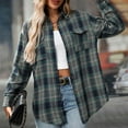 thumbnail image 7 of purcolt Womens Plaid Flannel Shirts Long Sleeve Button Down Shirts Lightwieght Casual Boyfriend Work Shirts Blouse Top with Pockets, 7 of 7