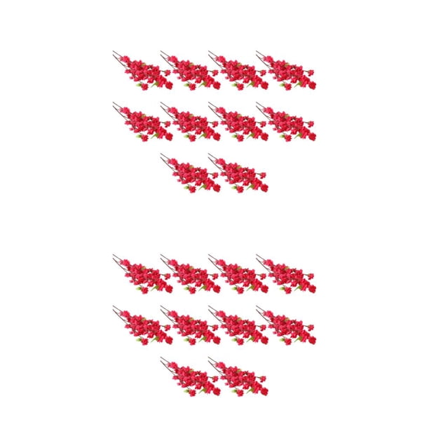 Rama de flores artificiales Wosthever 10 piezas Rosa roja 2Conjunto