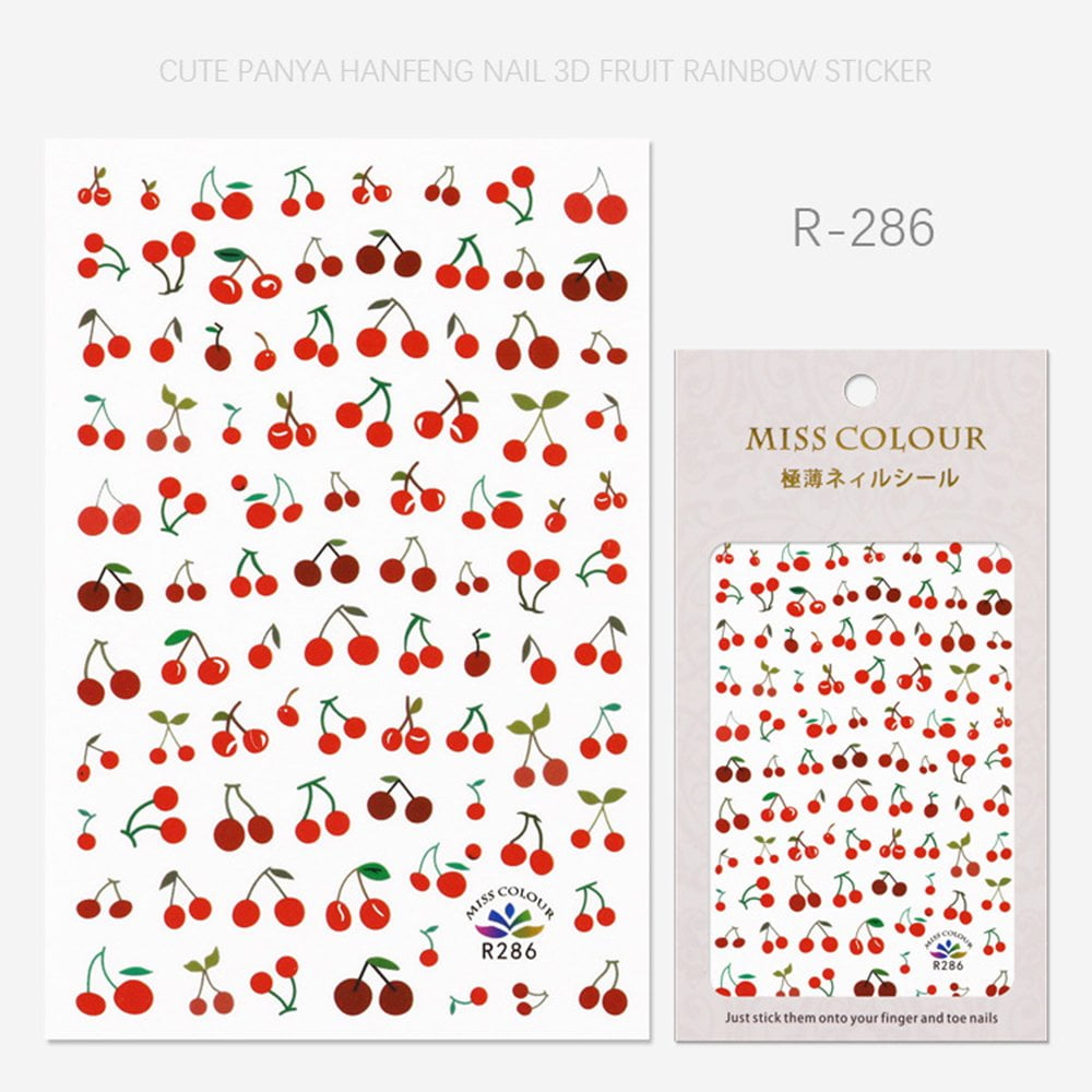 Snediy Ya Feng Nail Sticker Sia With Nail Sticker Nail Paste Nail Accessories Rainbow Cherry Decal Tz0259 Walmart Com