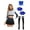 Black&Blue, variant on iiniim Womens Cheer Leader Costumes Set Schoolgirl Cheerleading Cosplay Halloween Party Uniform Purple S