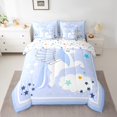 thumbnail image 2 of Erosebridal Blue Unicorn Bed in a Bag Full size,Cartoon Stars Bed Set,Magical Horse Bedding Full Size,Ultra Soft Teenager Bedroom Decor,Reversible,7pcs, 2 of 6