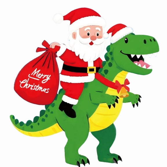 Firstness 6ft Christmas Inflatables Outdoor Decoration with LED Lights, Christmas Blow ups Santa Claus Dinosaur Xmas Decor for Party Yard Garden Lawn