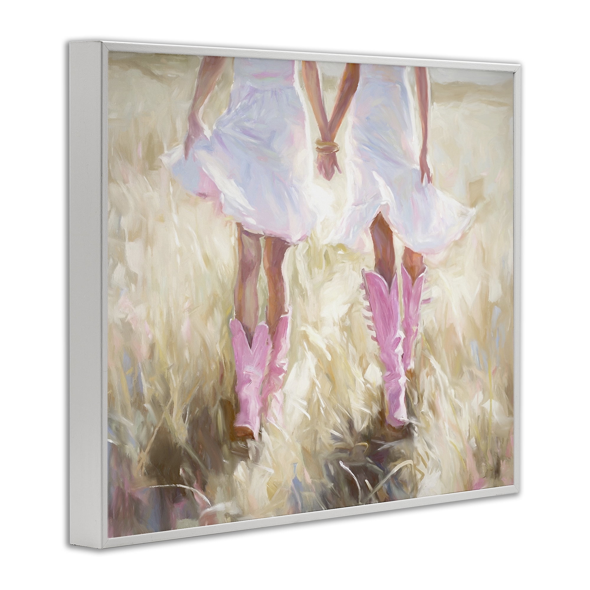Stupell Industries Cowgirl Best Friends Novelty Painting White Framed Art Print Wall Art, 14 x 11
