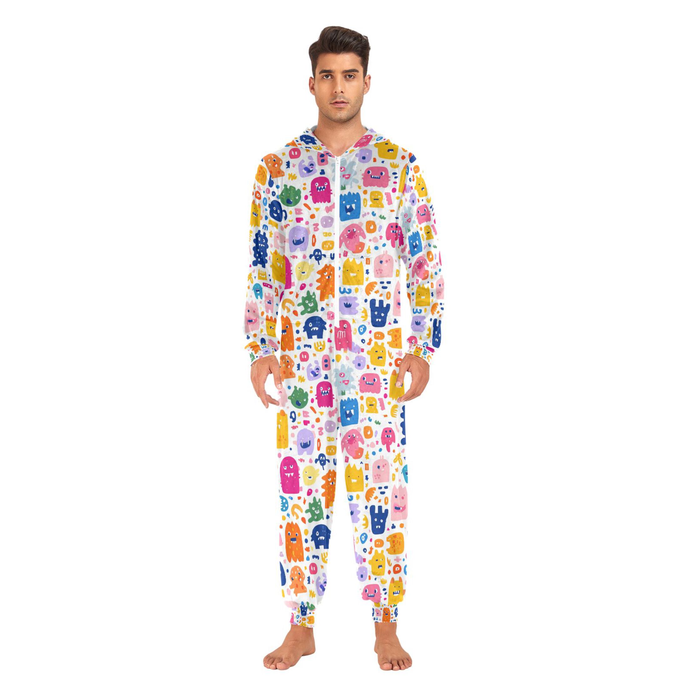 Adult Christmas Onesie Various Monsters Adult Zipper One-Piece Pajamas Unisex Pajamas with Pockets