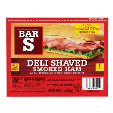 Bar S Hickory Smoked Thin Cut Deli Ham, 16 Oz.