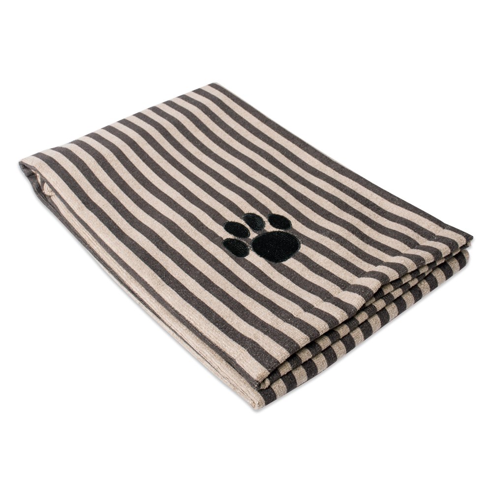 DII Bone Dry Microfiber Pet Bath Towel with Embroidered Paw Print