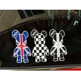 thumbnail image 6 of Xotic Tech 3 Pcs Mini Cooper Cute Cool Bears Exclusive Car Window Reflective Decals Stickers Checkered Union Jack UK Flag Sporty Style For Car Truck Window Trunk Door or Laptop refrigerator etc, 6 of 6