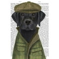 thumbnail image 2 of Fab Funky 15x18 Gold Ornate Wood Framed with Double Matting Museum Art Print Titled - Black Labrador Country Dog, 2 of 4