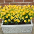 thumbnail image 5 of Sinhoon 8Pcs Artificial Flowers Outdoor UV Resistant Fake Flowers ,Faux Plastic Flower Greenery Shrubs Plants for Indoor Outside Hanging Planter Home Garden Decoration (Yellow), 5 of 12