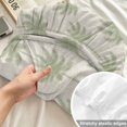 thumbnail image 4 of Twin XL Size Fitted Sheet Set - Sage Green Palm Trees 2 Piece Bedding Sets 16" Deep Pocket Fitted Sheet with 1 Pillowcases, Tropical Summer Seaside Rustic Brushed Microfiber Hotel Luxury Bed Sheets, 4 of 9