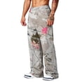thumbnail image 4 of Wide Leg Camouflage Jogger Pants for Men Baggy Elastic Waist All Season Workout Hiking Sweatpants with Pockets Gray XL, 4 of 7