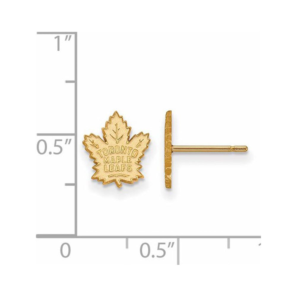 LogoArt 10K Yellow Gold NHL LogoArt Toronto Maple Leafs XS Post Earrings - image 2 of 6