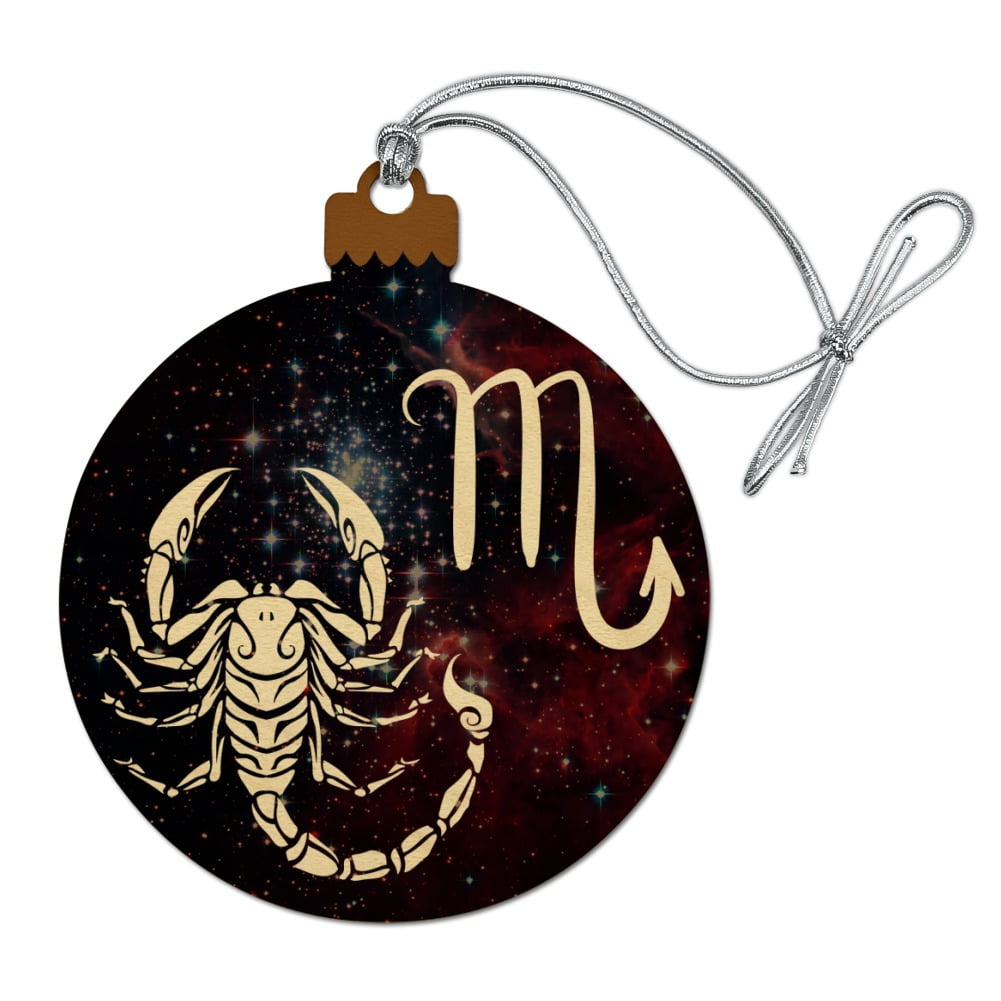 Scorpio Scorpion Zodiac Sign Horoscope in Space Wood Christmas Tree