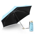thumbnail image 1 of Sombrilla ultraligera, mini, plegable, con protección UV, resistente al viento, portátil, de doble uso, color azul cielo, 1 of 13