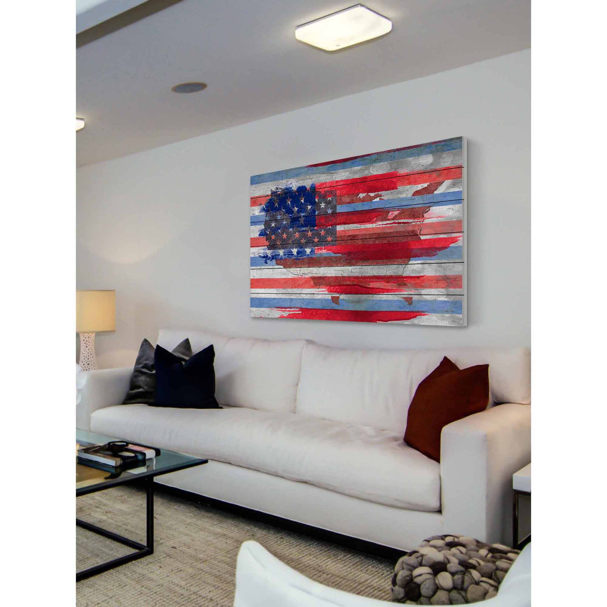 Parvez Taj "United States" Print on White Wood
