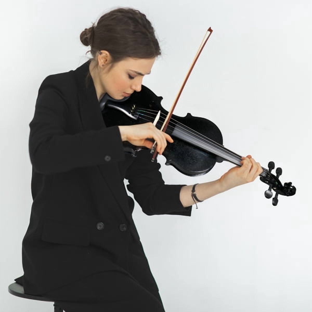 Alvantor 4/4 Acoustic Violin Set for Adults, Students and Beginners with Case, Bow and Rosin, Black