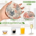 thumbnail image 2 of Yayeee 6 PCS Drink Coasters with Holder Set Woven Absorbent Round Tabletop Hot Pad, White Sea Plants, 2 of 7