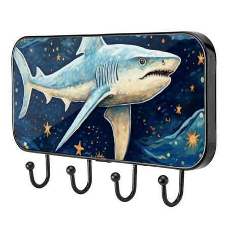

Star shark Self Adhesive Towel Coat Wood Iron Hooks for Home Keys Door Outdoor Home Improvement Utility Hook