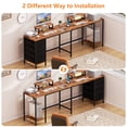 thumbnail image 3 of Satifur 59" L-Shaped Desk with Power Outlets, 4 Fabric Drawers & 2 Monitor Stands, Convertible Two Person Home Office Desk, Rustic Brown, 3 of 9