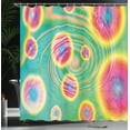 thumbnail image 4 of Ambesonne Psychedelic Shower Curtain, Outer Space Retro, 69"Wx70"L, Green Yellow, 4 of 5