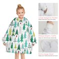 thumbnail image 6 of Green Christmas Tree Pattern Blanket Hoodies for Kids 6-13YR Oversize Wearable Blanket Hoodies for Boys Girls Teens, 6 of 7