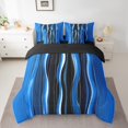 thumbnail image 2 of Erosebridal Abstract Geometric Geometry Bedding Full Size,Retro Swirl Desgin Comforter Sets with Sheets,Blue Black Bedding Sets Full Size,Microfiber Bedroom Decoration Reversible,7pcs, 2 of 7