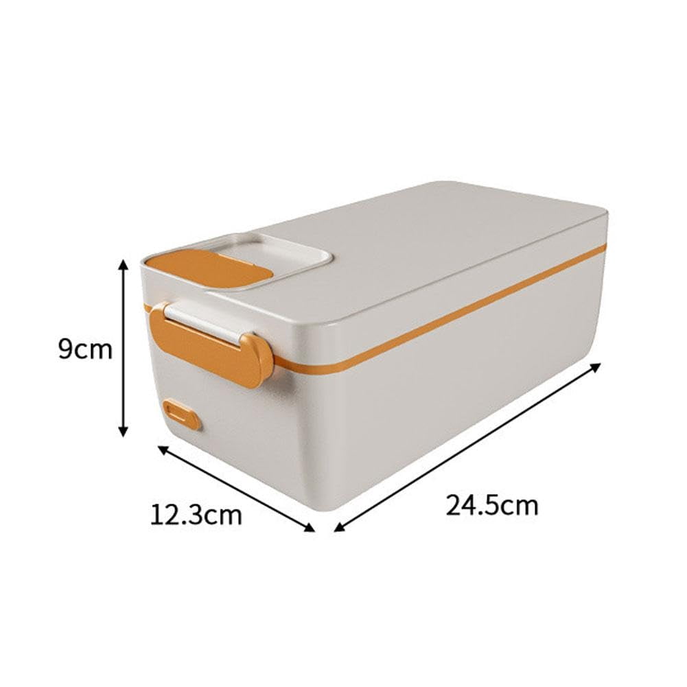 Cordless Electric Lunch Box, 1.2L Self Heating Lunch Boxes with Automatic Heating, 12000mAh Rechargeable Portable Food Warmer with 65 Degree Constant Temperature Heating, for Office,Outdoors (White)