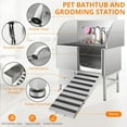 thumbnail image 3 of EastVita Stainless Steel Dog Grooming Tub,Professional Dog Wash Station with Foldable Ramp,Storage Drawer,Floor Grate & Faucet,Grooming Bathtub, 3 of 7