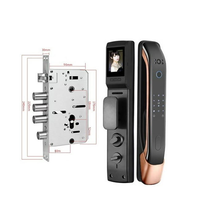 Serrure de Porte, Verrous Électroniques à Mot de Passe Numérique avec Application, Télécommande, Déverrouillage Automatique, Serrure Intelligente à Empreinte Digitale pour Porte avec Caméra, Facile à Installer
