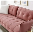 thumbnail image 5 of Tufted Sofa, Velvet, Pink, Modern Contemporary Urban Design, Living Lounge Room Hotel Lobby Hospitality, 5 of 10