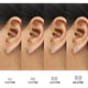 thumbnail image 5 of Pendientes minimalistas JeenMata de solitario de moissanita de talla esmeralda de 4 quilates con baño de oro blanco, 5 of 9