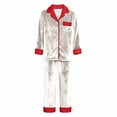 thumbnail image 4 of Christmas Matching Family Outfits Plush Fleece Pjs Long Sleeve Button down Festival Party Sleepwear Top and Pajamas Pants Christmas Clothes for Family, 4 of 6