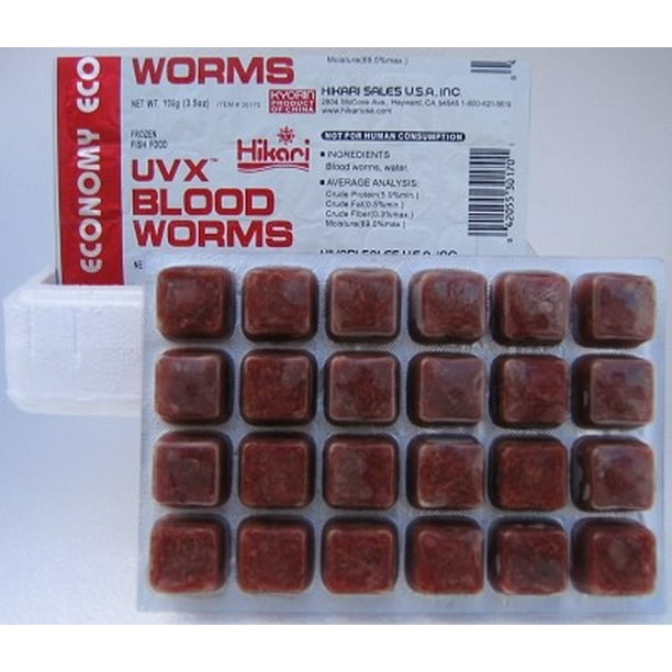 Hikari BioPure Frozen Blood Worm Fish Food, 16 Oz, 32 Ct