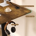 thumbnail image 2 of 63"x 24" Height Adjustable Sit Stand Computer Desk with 3 Memory Presets & Hanging Hooks, Electric Ergonomic Stand up Desk for Home Office, Rustic Brown, 2 of 7