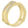 thumbnail image 2 of Dazzlingrock Collection 0.25 Carat (ctw) 14K Round Diamond Ladies Millgrain Anniversary Wedding Band Enhancer Double Guard Ring 1/4 CT, Yellow Gold, Size 5, 2 of 6