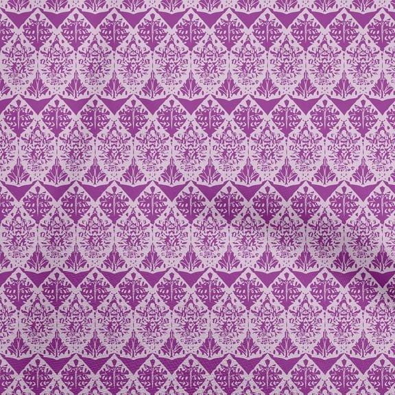 oneOone Polyester Spandex Purple Fabric Asian Leaves Quilting Supplies Print Sewing Fabric By The Yard 56 Inch Wide