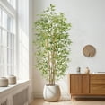 thumbnail image 4 of Artificial Bamboo Tree, Fake Bamboo Plant 7FT Tall with 6 Natural Real Bamboo Trunks, Artificial Tree Indoor Decor Faux Silk Tree for Home Office Living Room Modern Decor, 4 of 11