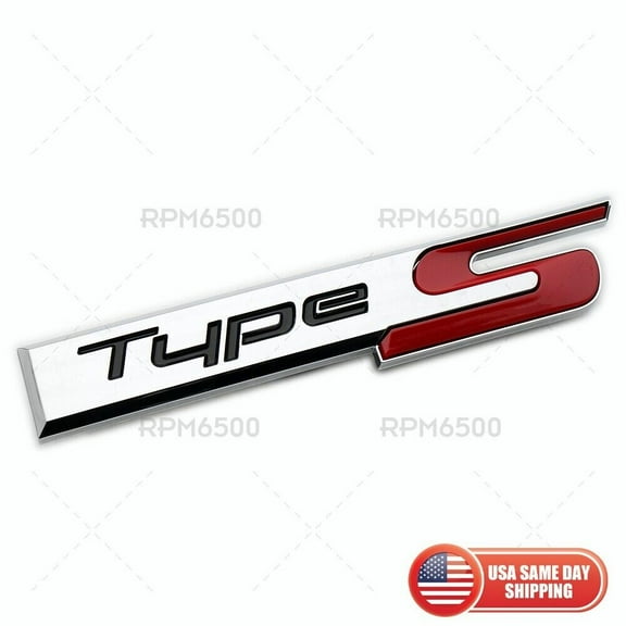 For Acura Type S Front Grille Badge Logo Sport Emblem Nameplate Chrome Sport