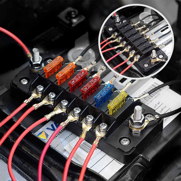 6-Way Fuse Holder Car Truck Fuse Box Car Boat Blade Safe 12V~32V